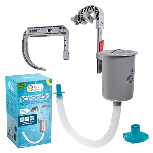 U.S. Pool Supply Premium above Ground Pool Surface Skimmer, Wall Mount - Cleans Automatically, Attach to Inflatable Collars, Tubular & Metal Frame Pool Structures - Skim Debris Pool Maintenance