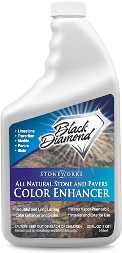 Color Enhancer Sealer for All-Natural Stone and Pavers. Marble, Travertine, Limestone, Granite, Slate, Concrete, Grout, Brick, Block. (1 Quart)