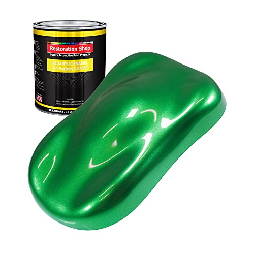 Restoration Shop - Firemist Green Acrylic Enamel Auto Paint - Quart Paint Color Only - Professional Single Stage High Gloss Automotive, Car, Truck, Equipment Coating, 2.8 VOC