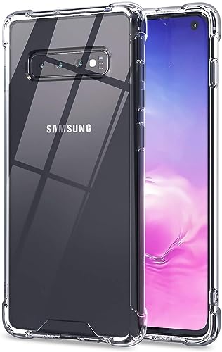 KIOMY Galaxy S10 Case Ultra Crystal Clear Shockproof Bumper Protective Case for Samsung Galaxy S10 [Hybrid Design] Hard PC Back with Flexible TPU Frame Air Bags Bumper Slim Fit Cell Phone Back Covers