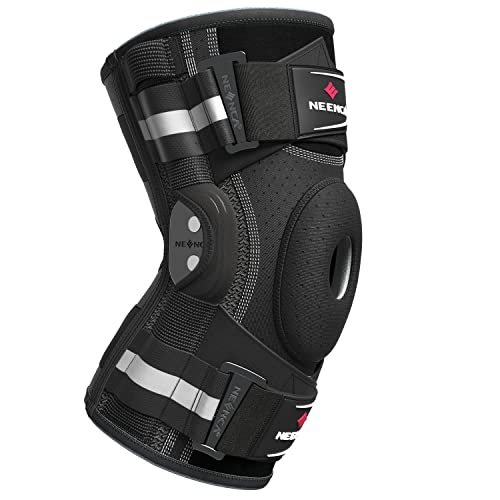 NEENCA Professional Knee Brace for Knee Pain, Hinged Knee Support with Patented X-Strap Fixing System, Strong Stability for Pain Relief, Arthritis, Meniscus Tear, ACL, Runner, Sport - FSA/HSA APPROVED