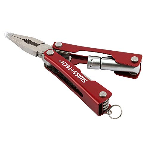 SWISS+TECH ST35000 Mini Pocket Multi-Tool, 8-in-1 Tool, Use During Camping, Sports (Single Pack)