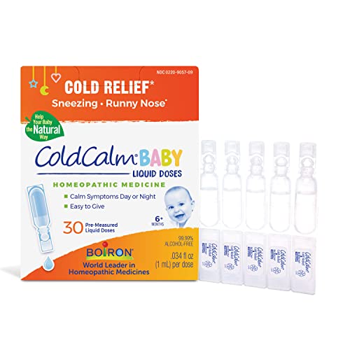 Boiron ColdCalm Baby Single-Use Drops for Relief from Cold Symptoms of Sneezing, Runny Nose, and Nasal Congestion - Sterile and Non-Drowsy Liquid Doses - 30 Count