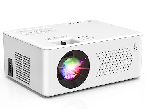 PURSHE Mini Bluetooth Projector, Full HD 1080P Supported Portable Outdoor Movie Projector for iOS, Android, Windows, Compatible with TV Stick/HDMI/Smartphone/PS4/USB [Remote Included]