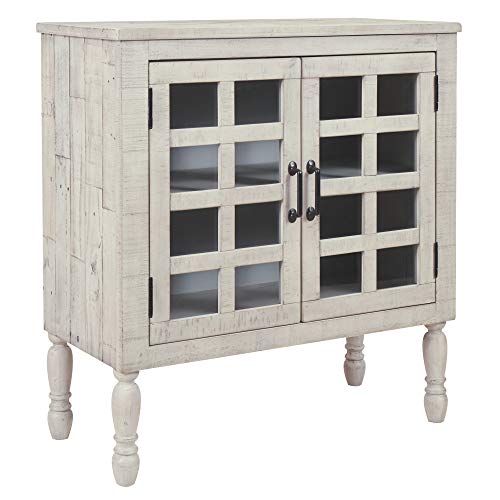 Signature Design by Ashley Falkgate Cottage Farmhouse Accent Cabinet, White