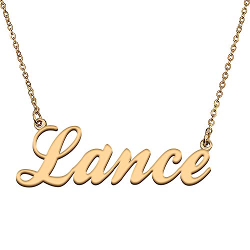 HUAN XUN Custom Name Plate Necklace Unique Jewelry Gifts for Mom Mother Lance