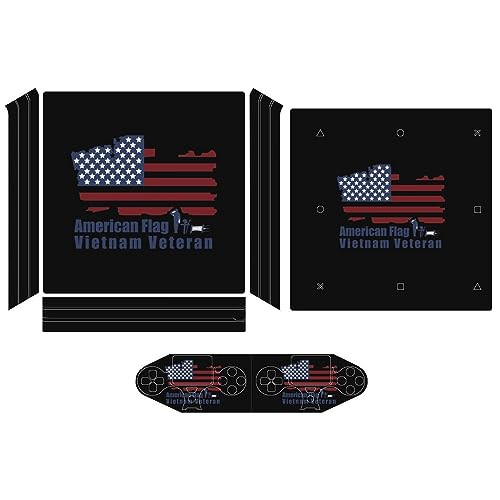 American Flag Vietnam Veteran Sticker for for PS4 Pro Protective Skin Cover Sticker Wrap Decal