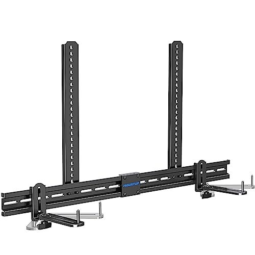 MOUNTUP Universal Soundbar Mount Sound bar Bracket for Mounting Above or Under TV,Low Profile Adjustable Shelf with 6.5' Fits Most Soundbar with Holes/Without Holes up to 20LBS for Saving Space MU9121