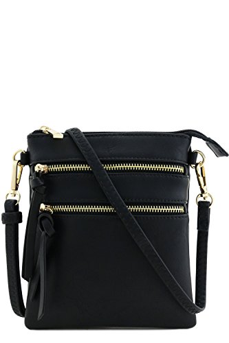 Isabelle Functional Multi Pocket Crossbody Bag (Black)