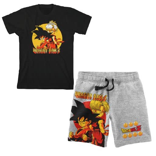 Dragon Ball Z Anime Heroes Boy's Graphic Tee and Shorts Set -Small Black