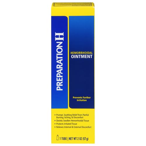 PREPARATION H Hemorrhoid Symptom Treatment Ointment, Itching, Burning & Discomfort Relief, Tube (2.0 Ounce)