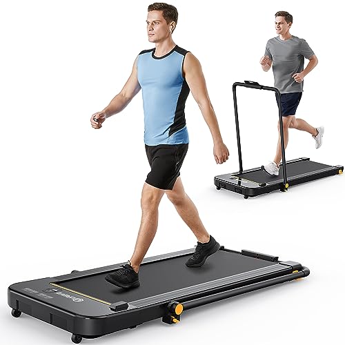 UREVO Walking Pad Treadmill 2 in 1 Under Desk Treadmill, 2.5HP Foldable Treadmill Walking Jogging Machine for Home Office with Remote Control