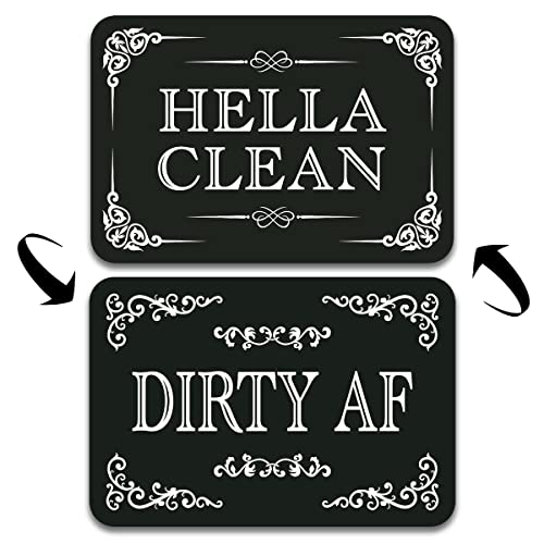 Dishwasher Magnet Clean Dirty Sign QMMD Hella Clean and Dirty Af Magnet Clean Dirty Magnet for Dishwasher