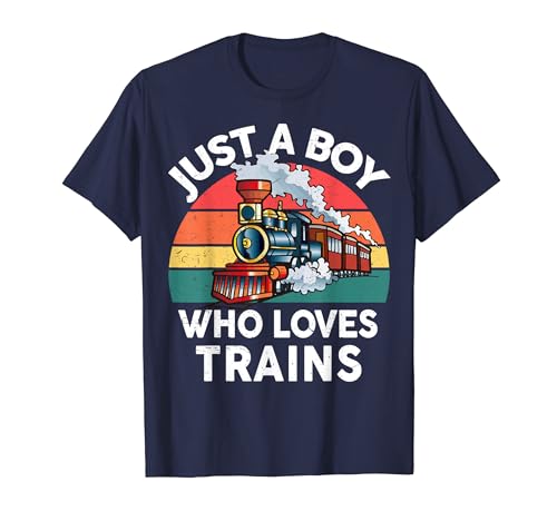 Kids Just A Boy Who Loves Trains-Shirt Train Lover Toddler T-Shirt