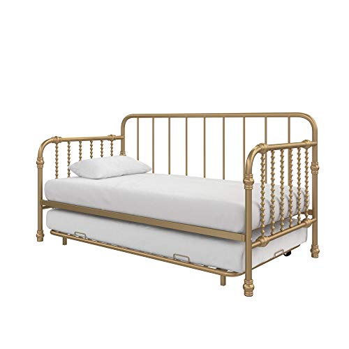 Little Seeds Monarch Hill Wren Metal Daybed with Trundle, Sofa Bed, Twin Size Frame, Gold