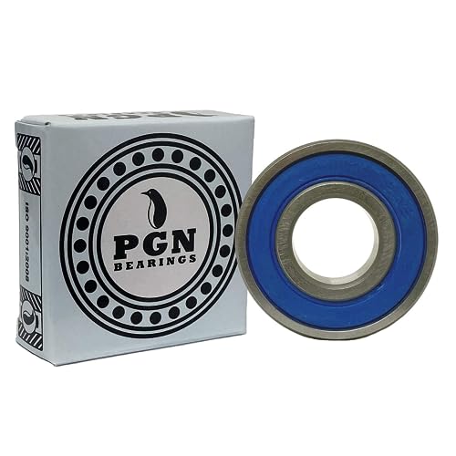 PGN (10 Pack) R8-2RS Bearing - Lubricated Chrome Steel Sealed Ball Bearing - 1/2'x1-1/8'x5/16' Bearings with Rubber Seal & High RPM Support
