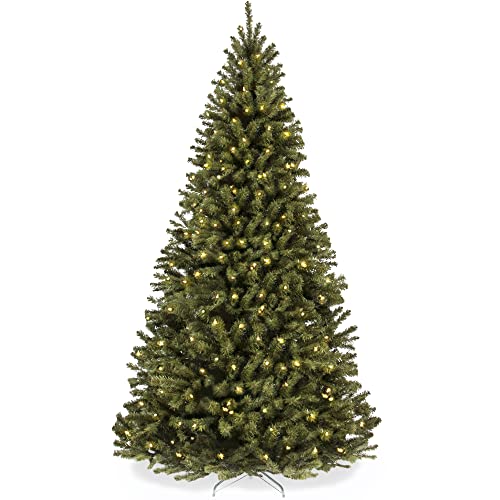Best Choice Products 7.5ft Pre-Lit Spruce Artificial Holiday Christmas Tree for Home, Office, Party Decoration w/ 550 Incandescent Lights, 1346 Branch Tips, Easy Assembly, Metal Hinges & Foldable Base