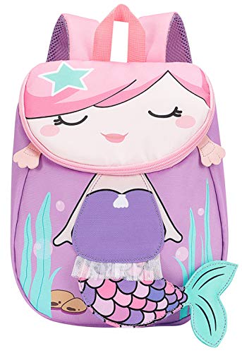 Bluboon Toddlers Backpack for Girls Cute Preschool Backpack 3D Schoolbag Toddler Bookbag for Kids (Purple)