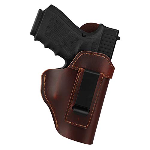 IWB Leather Holster for Glock 19/26/42/43X Ruger LC9S/Security 9/Max 9, Sig P365/P320/P220, Taurus G2C/G3C/GX4 Springfield XD/XDS/Hellcat, SCCY CPX CZ HK Walther Genuine Leather Gun Holster