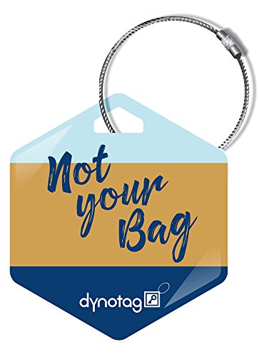 Dynotag Web Enabled Smart Deluxe Steel Property ID Tag + Steel Ring, with DynoIQ & Lifetime Recovery Service. Hexagon (NotYourBag)