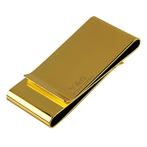 Y&G MC1042 In Bulking Presents Gold Mirror Stainless Steel Triple Folding Money Clip World Wide Presents Idea