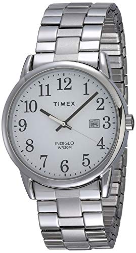 Timex Men's TW2R58400 Easy Reader 38mm Silver-Tone Stainless Steel Expansion Band Watch