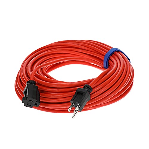 Clear Power 100 ft Outdoor Extension Cord 16/3 SJTW, 3-Prong Grounded Plug, Orange, Water & Weather Resistant, Flame Retardant, General Purpose Power Cord for Lawn & Garden, DCOC-0118-DC