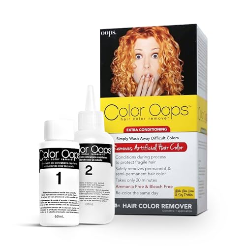 Color Oops Extra Conditioning Hair Color Remover, 1 Application, Hair Dye Remover Processes in 20 Minutes, Safely Removes Permanent & Semi-Permanent Hair Color, Ammonia & Bleach Free