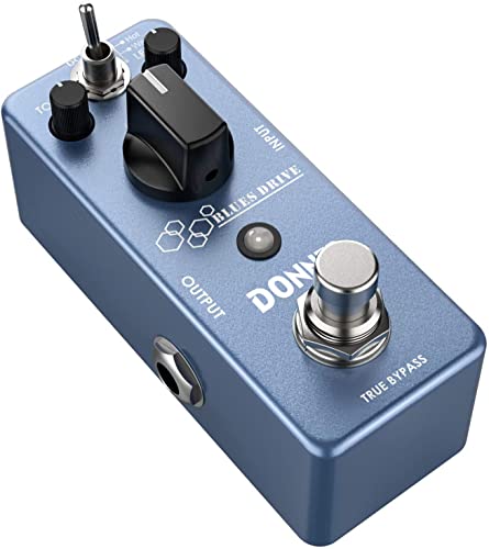 Donner Overdrive Guitar Pedal, Blues Drive Vintage Overdrive Effect Warm/Hot Modes for Pedal Boards Electric Guitar, True Bypass