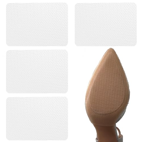 Shoe Sole Protectors Shoe Bottom Grip Pads Non-Slip Shoe Sole Pads Shoe Bottom Protector Shoes Cushion for High-Heels Leather Shoes on-Slip Shoes Cover Bottoms for Women (Clear 4pcs)