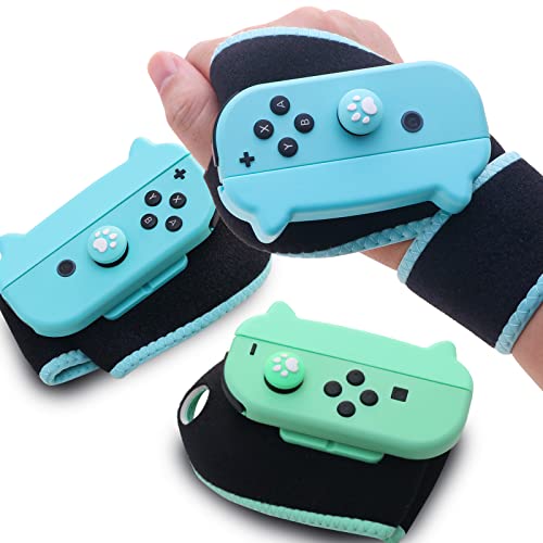 Switch Arm Band, Switch Wrist Strap Compatible with Nintendo Switch Dance Game and Switch Boxing Game - Animal Crossing Color (2 Packs)