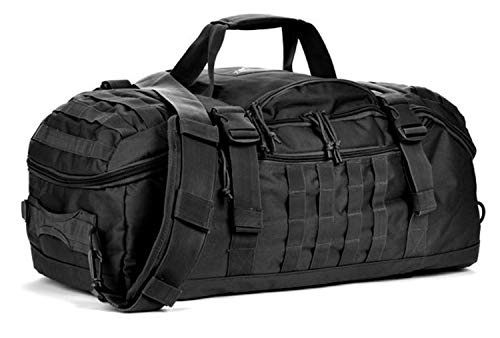 Miramrax Gym Bag Duffle Bags Backpack - Travel Weekender Bag for Men Women Workout Bag for Military,Sports,Overnight,Basketball,Tactical,Football,Waterproof & Tear Resistant (Black, 45l)