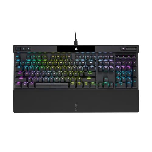 Corsair K70 RGB PRO Wired Mechanical Gaming Keyboard (Cherry MX RGB Red Switches: Linear and Fast, 8,000Hz Hyper-Polling, PBT Double-Shot PRO Keycaps, Soft-Touch Palm Rest) QWERTY, NA - Black