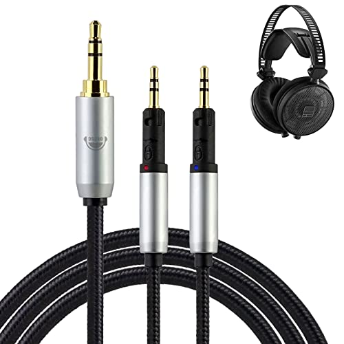 okcsc Replacement Cable for Audio-Technica ATH-R70x Headphone Cable 4 Core Braid OFC Cable 3.5mm Standard Plug 6.5FT Length