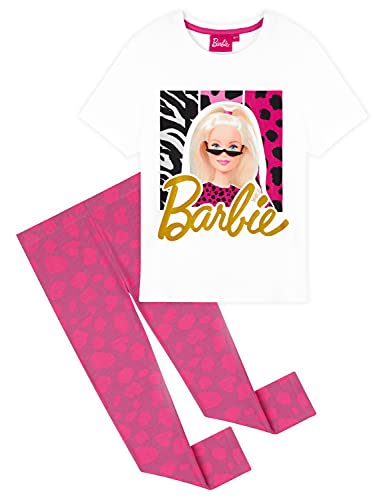 Barbie T-Shirts & Leggings for Girls, Kids Outfits Age 2-13, Cute Clothes (White/Pink, 2-3 Years)