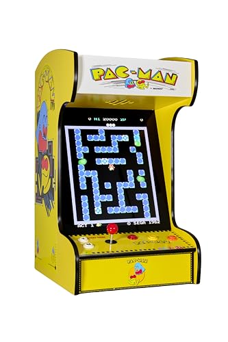 Doc and Pies Arcade Factory Classic Home Arcade Machine - Tabletop and Bartop - 412 Retro Games - Full Size LCD Screen, Buttons and Joystick (Yellow)