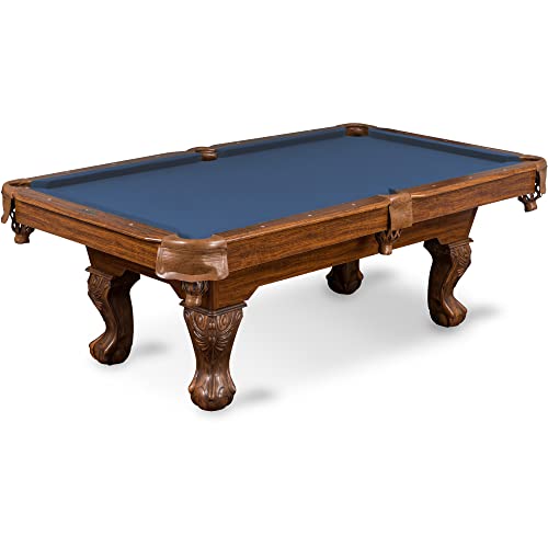 Masterton 87 inch Billiard Table, Claw Leg Bar-Size Indoor Pool Table - Navy Felt