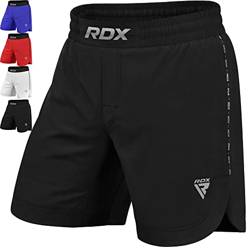 RDX MMA Shorts for Training & Kickboxing – Fighting Shorts for Martial Arts, Cage Fight, Muay Thai, BJJ, Boxing, Grappling Black