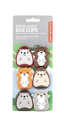 Kikkerland Woodlands Bag Clip, Set of 6