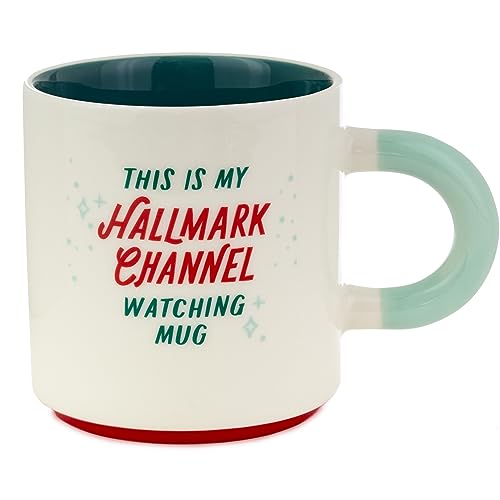 Hallmark Channel Christmas Coffee Mug ('This is My Hallmark Channel Watching Mug') 17 oz., Red Truck, Mint Green Handle, Christmas Gifts