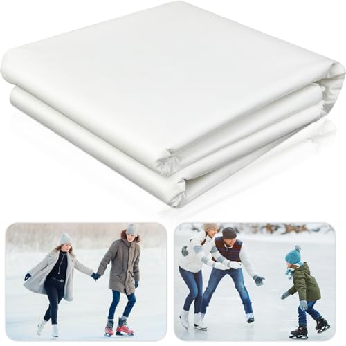 Pangda 35 x 55 ft White Ice Rink Liner 6 Mil Ice Skating Rink for Backyard Replacement Ice Rink Liner DIY Backyard Rink Tarp for at Home Hockey Practice or Ice Skating Training