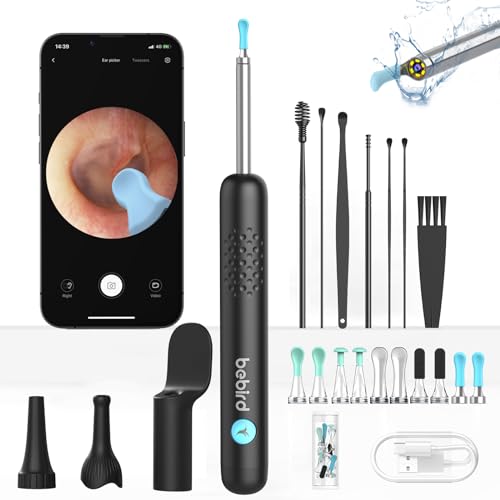 BEBIRD Ear Wax Removal Tool Camera - R1 Ear Cleaner with Ear Camera HD 1080P, Wireless Ear Scope Otoscope with Light, 10 Replacement Tips + 6 Ear Picks + 3 Speculum Sets, Visual Earwax Removal Kits