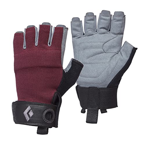 BLACK DIAMOND Equipment Crag Half-Finger Gloves - Women's - Bordeaux - Large