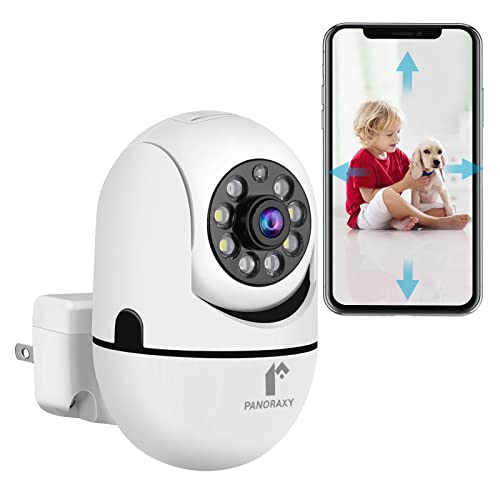 2k Plug in Cameras for Home Security - 3MP Indoor Camera Wireless with Phone APP, 360° View 2.4G WiFi Baby Pet Camera, Motion Detection, Auto Tracking, Dual-Way Talk, Pan Tile Color Night Vision