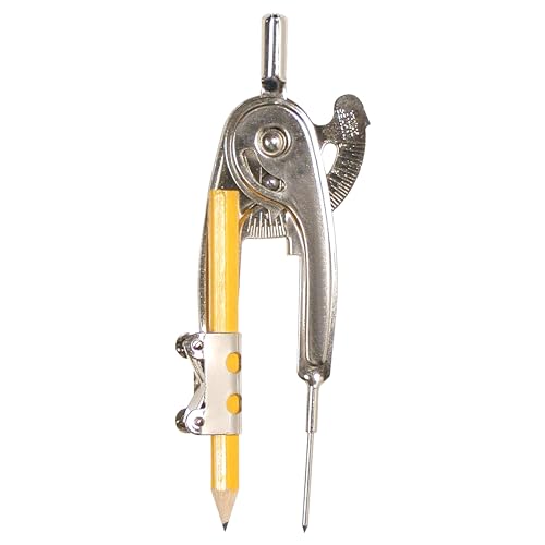 Westcott Metal Ball Bearing Compass with Pencil, Nickel Plated (12201)