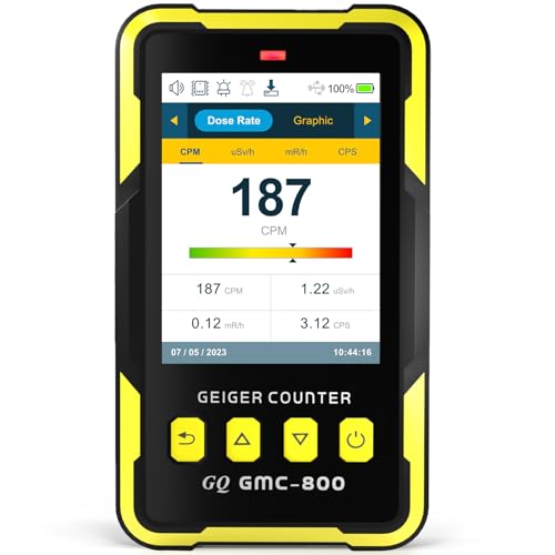 Nuclear Radiation Detector GQ GMC-800 Geiger Counter USA Design Product US National Standard Large Color LCD Display 5 Alarm Types Dosimeter Data Save & Global Share Beta Gamma X-ray Portable Device