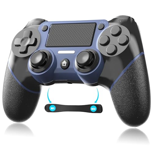 Niacop P4 Controller, play-station 4 controller with Macro Programming Function, Dual Vibration, Turbo 3-level adjustable, 3.5MM headphone jack etc., [2023 Latest Upgrade]