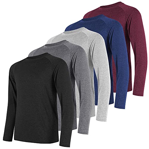 MCPORO Long Sleeve Shirts for Men Quick Dry Moisture Wicking Sun Protection Workout Mens Long Sleeve Tee Shirts