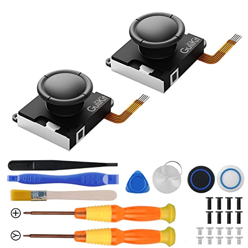 GuliKit Switch Joystick Replacement, Hall Effect Joystick, No Drift, Hall Joystick for Switch Joycon, Switch OLED & Switch Lite with Repair Kit (1 pair)