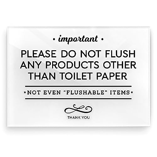 3.5x5 Inch Do Not Flush Rules Bathroom Sign ~ Ready to Stick ~ Premium Finish, Durable